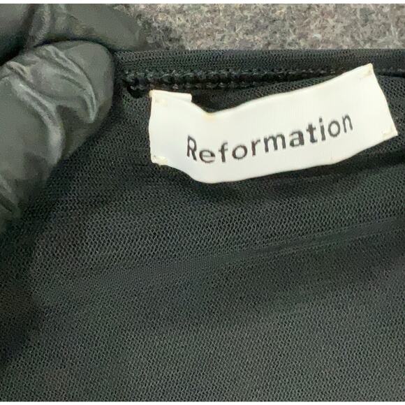 Reformation Black Draped Micro Mini Skirt Mesh M - Picture 4 of 4
